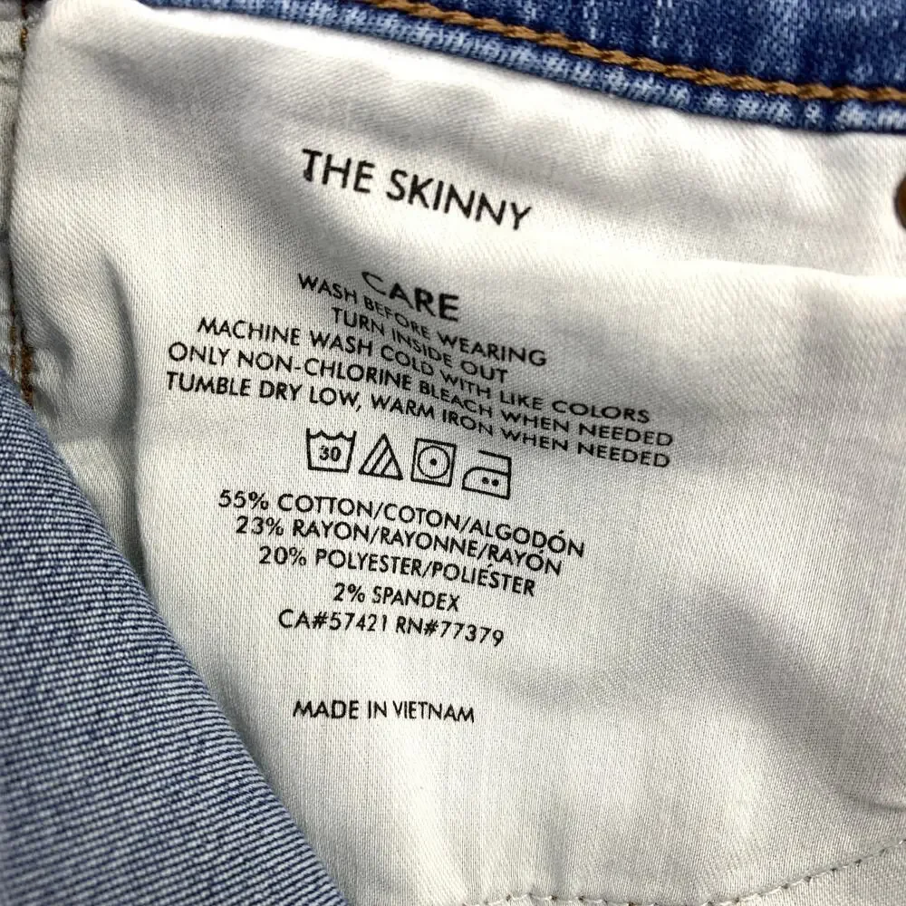 Ann Taylor The Skinny Jeans Womens Size 4T Medium Wash Stretch Denim Raw Hem - Picture 6 of 6